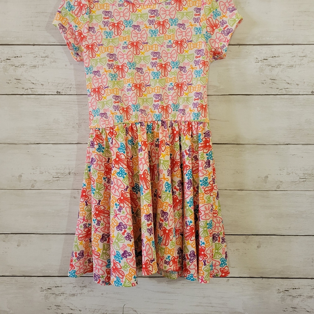 Dot Dot Smile Pink Purple Multicolor Bows Print‎ Toddler Kids Dress Size 2T - Picture 7 of 10